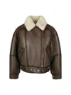 Acne Studios Leather Jacket In Brown