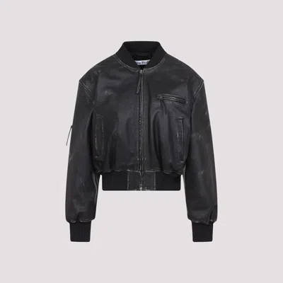Acne Studios Leather Jacket In Chf Vintage Black