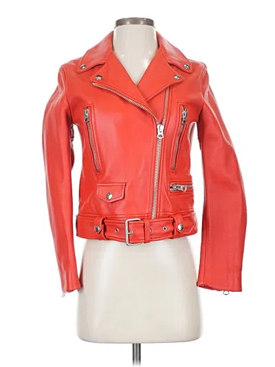 Acne Studios Leather Jacket In Red