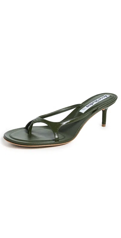 Acne Studios Thong-strap Kitten-heel Sandals In Green