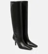 Acne Studios Stivali In Pelle Con Punta Affusolata In Black