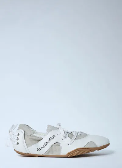 Acne Studios Men Leather Lace-up Sneakers In White