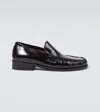 Acne Studios Stamped Monogram Calf Leather Loafers In Black