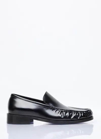 Acne Studios Stamped Monogram Calf Leather Loafers In Black