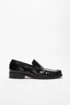 Acne Studios Logo-print Glossed-leather Loafers In Black
