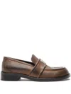 Acne Studios Vintage Leather Loafers In Brown