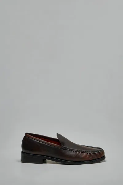 Acne Studios Leather Loafers In Brown
