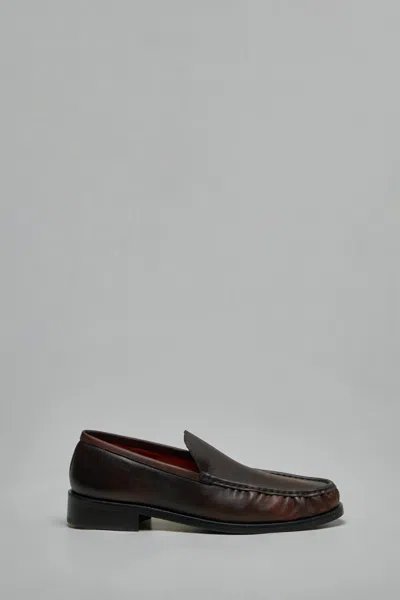 Acne Studios Leather Loafers In Brown
