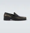 Acne Studios Stitched Leather Loafers In Brown