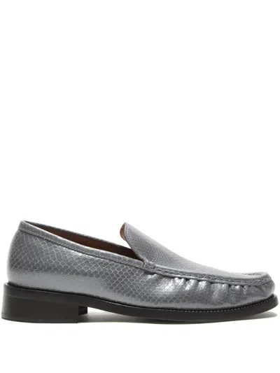 Acne Studios Leather Loafers In Gray