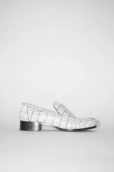 Acne Studios Leather Loafers In Off White