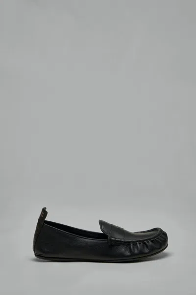 ACNE STUDIOS LEATHER LOAFERS WITH SADDLE STRAP