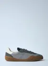 Acne Studios Bars Low Suede-trimmed Leather Sneakers In Gray