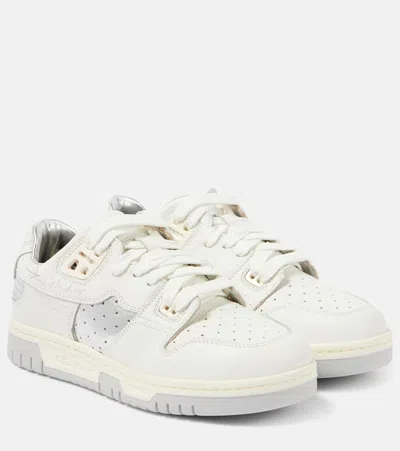 Acne Studios Leather Low-top Sneakers In White/silver