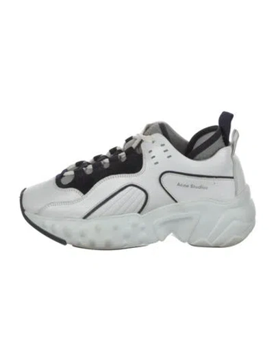 Pre-owned Acne Studios Leather Mesh Accents Chunky Sneakers In White