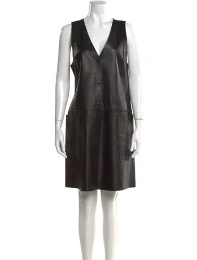 Pre-owned Acne Studios Leather Mini Dress In Black