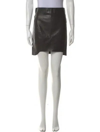 Pre-owned Acne Studios Leather Mini Skirt In Black