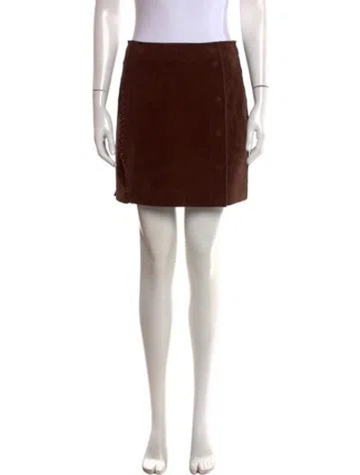 Pre-owned Acne Studios Leather Mini Skirt In Brown