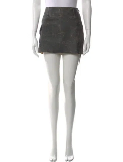 Pre-owned Acne Studios Leather Mini Skirt In Multi