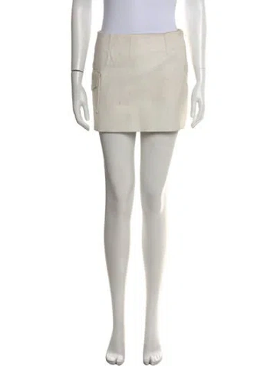 Pre-owned Acne Studios Leather Mini Skirt In Neutral