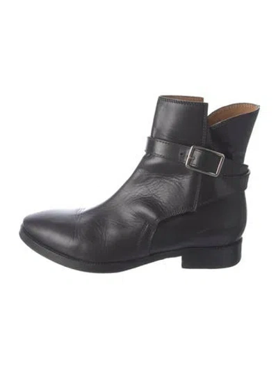 Pre-owned Acne Studios Leather Moto Boots In Black