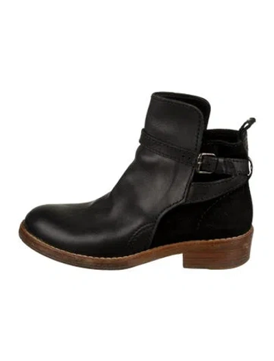 Pre-owned Acne Studios Leather Moto Boots In Black