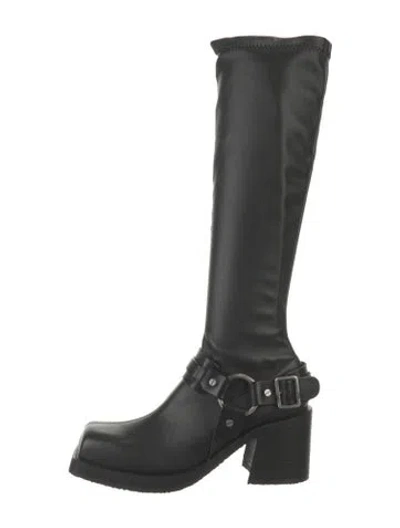 Pre-owned Acne Studios Leather Moto Boots In Black