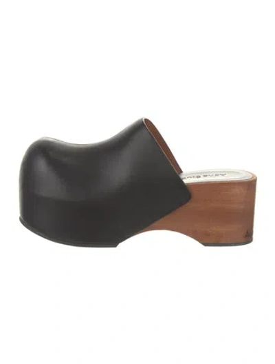 Pre-owned Acne Studios Leather Mules In Black