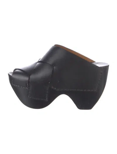 Pre-owned Acne Studios Leather Mules In Black