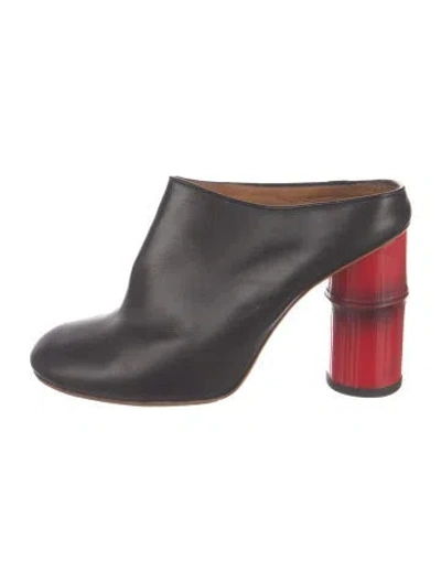 Pre-owned Acne Studios Leather Mules In Black/red
