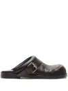 Acne Studios Round Toe Mules In Brown