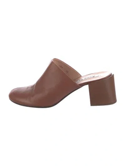 Pre-owned Acne Studios Leather Mules In Brown