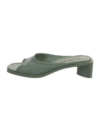 Pre-owned Acne Studios Leather Mules In Green