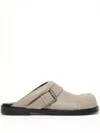 Acne Studios 20mm Leather Mules W/ Buckle Strap In Neutrals