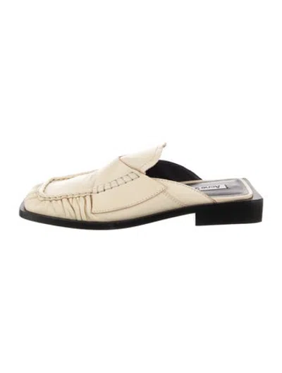 Pre-owned Acne Studios Leather Mules In Neutrals