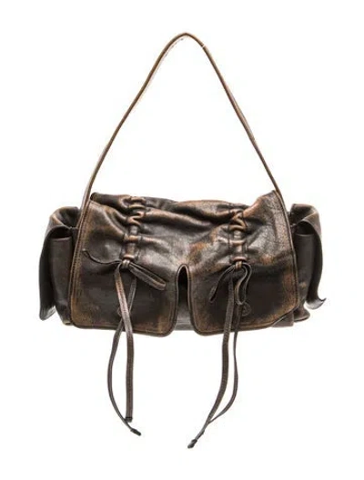 Pre-owned Acne Studios Leather Multipocket In Brown