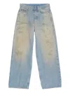 Acne Studios Leather Patch Jeans In Blue
