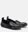 Acne Studios Leather Loafers With Saddle Strap In Black
