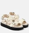 Acne Studios Leather Platform Sandals In Beige