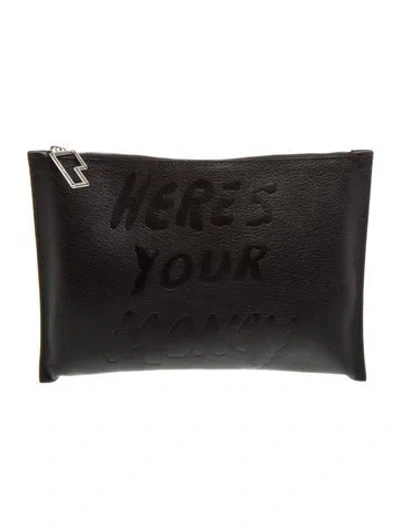 Pre-owned Acne Studios Leather Portfolio In Black