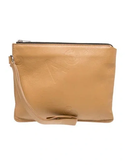 Pre-owned Acne Studios Leather Portfolio In Neutral