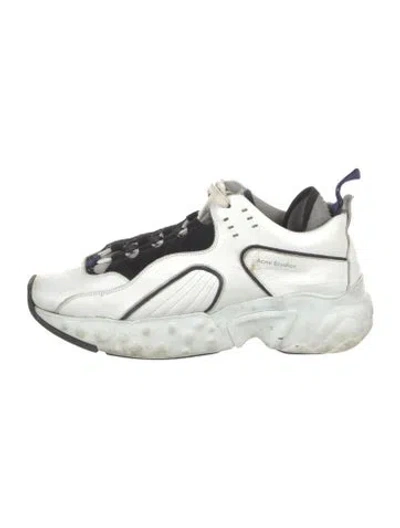 Pre-owned Acne Studios Leather Printed Sneakers In Multi