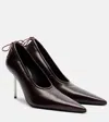 Acne Studios 100mm Pointed-toe Leather Pumps In Brown