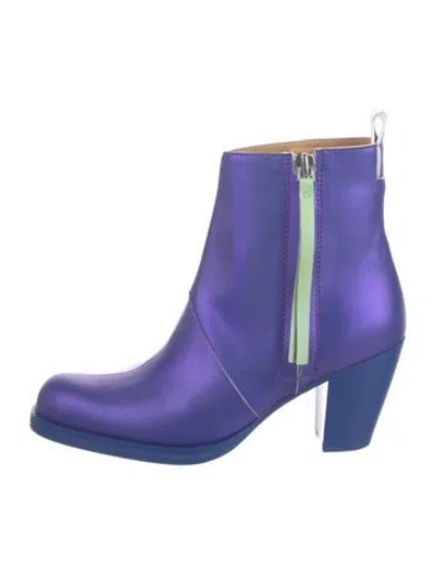 Pre-owned Acne Studios Leather Rain Boots In Purple