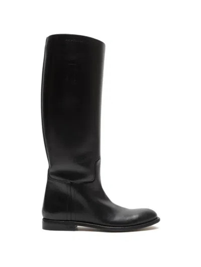 Acne Studios Leather Riding Boots In Black