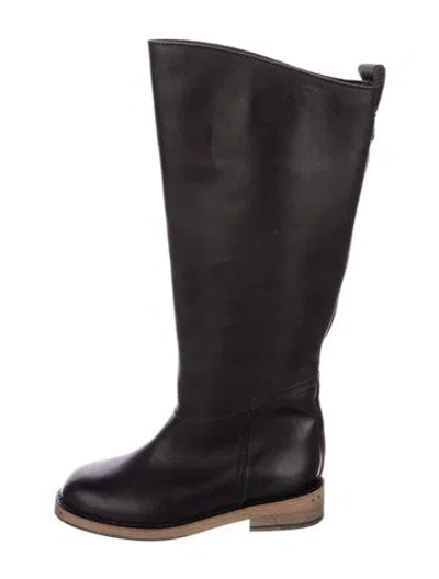 Pre-owned Acne Studios Leather Riding Boots In Blue