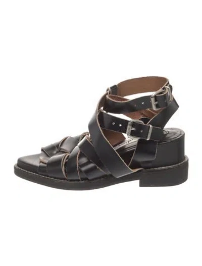 Pre-owned Acne Studios Leather Sandals In Black