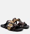 Acne Studios Brown Leather Belts Strap Sandals In Brown