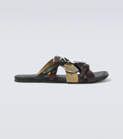 Acne Studios Leather Sandals In Multi