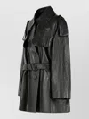 Acne Studios Leather Single Breasted Coat In Blue